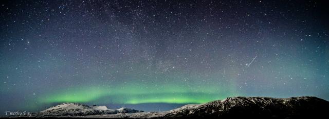 Northern Lights with Shooting Star